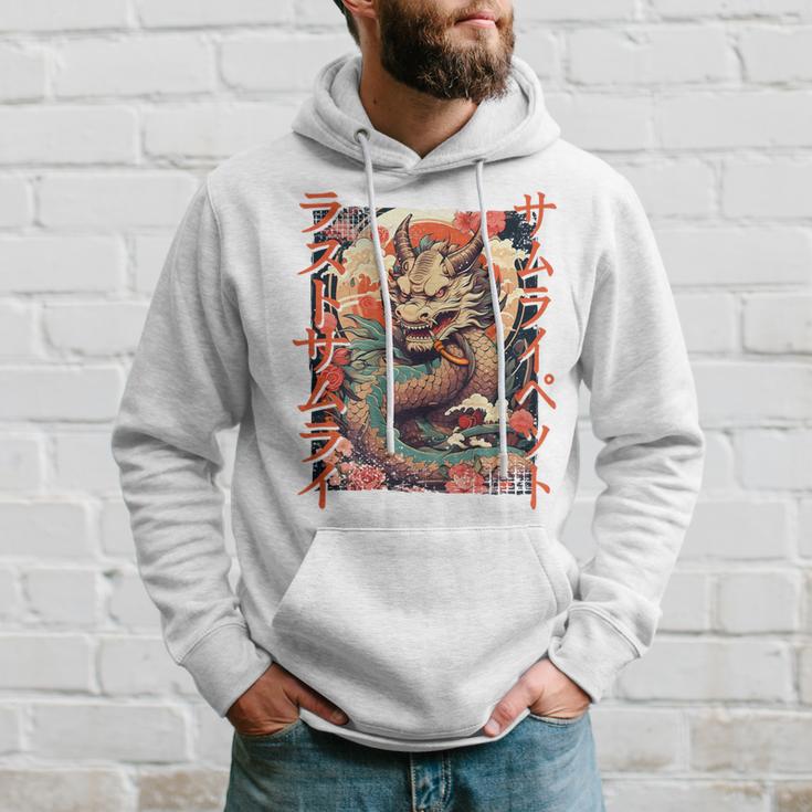 Rückenprint Samurai-Drachenkrieger Japanischer Ninja Kawaii Kapuzenpullover Geschenke für Ihn