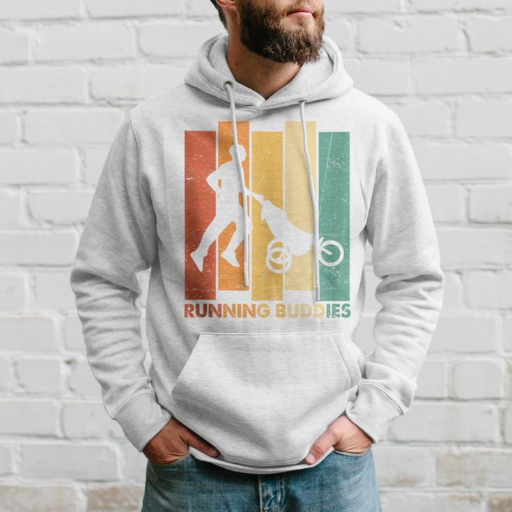 Running Buddies Buggy Baby Stroller Dad Vintage Runner Hoodie Gifts for Him