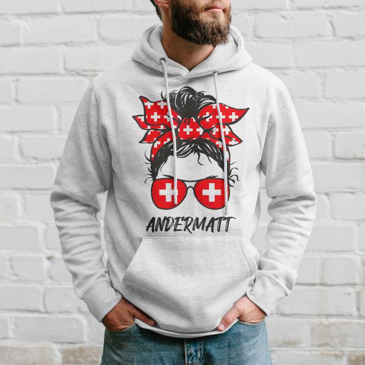 Schweizer Flagge Brille Mädchen Andermatt Hoodie Geschenke für Ihn