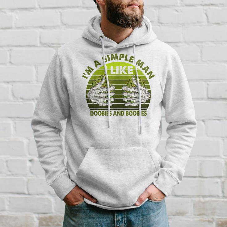 Im Simple Man I Like Doobies And Boobies Weed Smoker Vintage Hoodie Gifts for Him