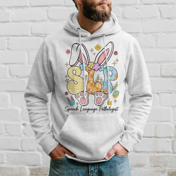 Speech Language Pathologist Bunny Bunnies Happy Easter Slp Hoodie Gifts for Him