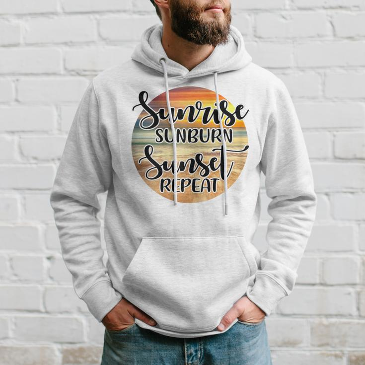 Sunrise Sunburn Sunset Repeat Beach Summer Vacation Hoodie Gifts for Him
