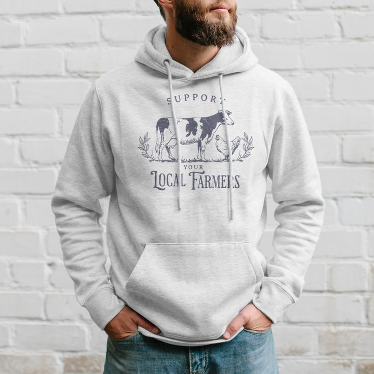 Support Your Local Cattle Rancher Farmer Country Farm Life Hoodie Gifts for Him