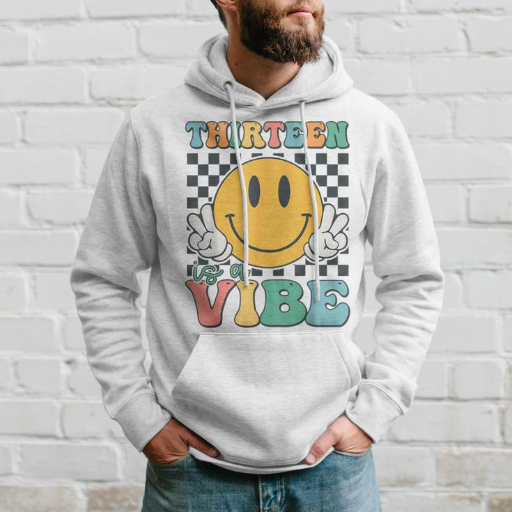 Thirn Is A Vibe 13Th Birthday Smile Face Hippie Boys Girl Hoodie Gifts for Him