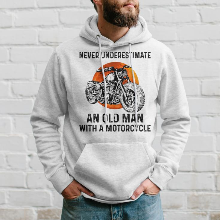 Never Underestimate An Old Man With A Motorcycle Birthday Hoodie Gifts for Him