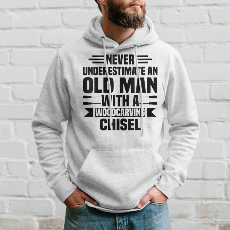 Never Underestimate An Old Man With Woodcarving Carpenter Hoodie Gifts for Him