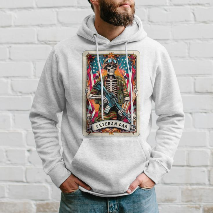 Veteran Dad Tarot Card Skeleton Skull Father's Day Hoodie Gifts for Him