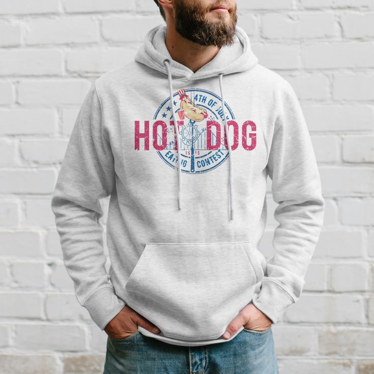 Vintage 4Th Of July Hot Dog Eating Contest Hot Dog Hoodie Gifts for Him