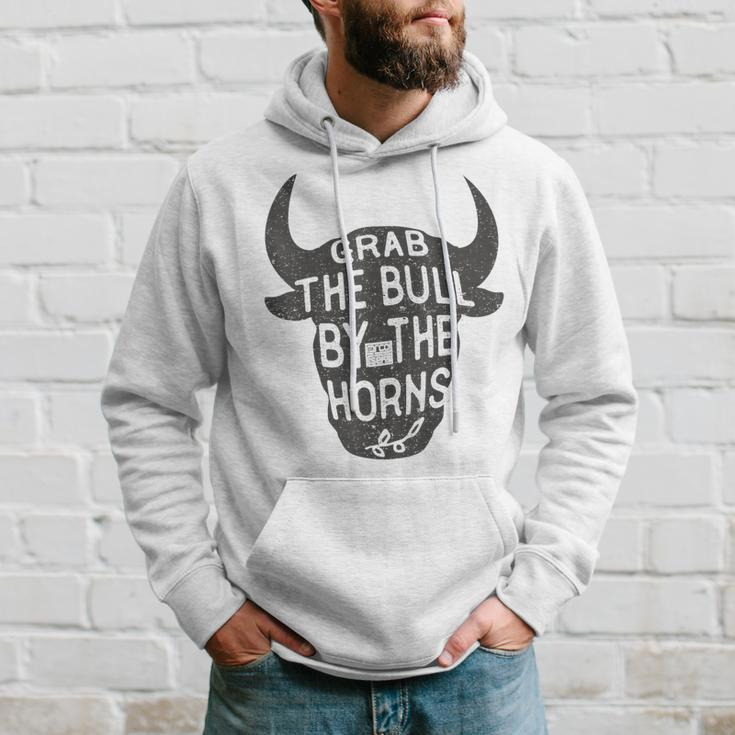 Vintage Inspiration Grab Bull Horns Rodeo Cow Riding Hoodie Gifts for Him