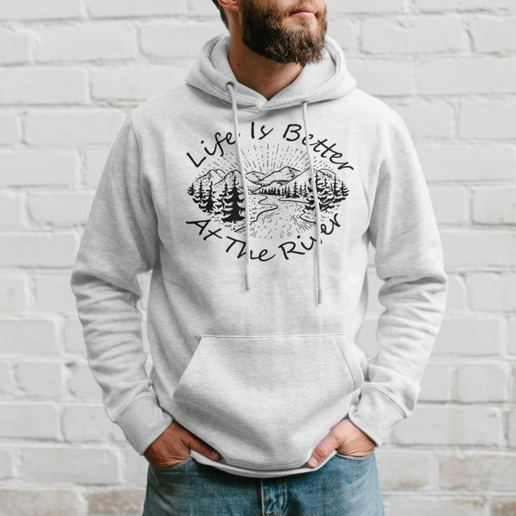 Vintage Retro Life Is Better At The River Hoodie Gifts for Him