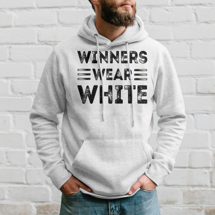 Winners Wear White Color Team Spirit Game War Camp Crew Hoodie Gifts for Him