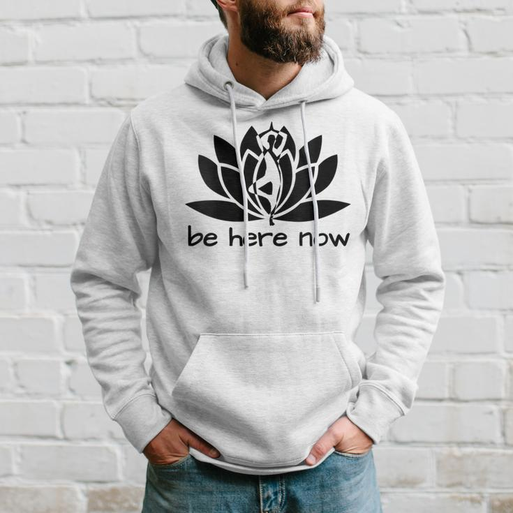 Yoga Be Here Now Fitness Workout Namaste Lotus For Women Hoodie Gifts for Him