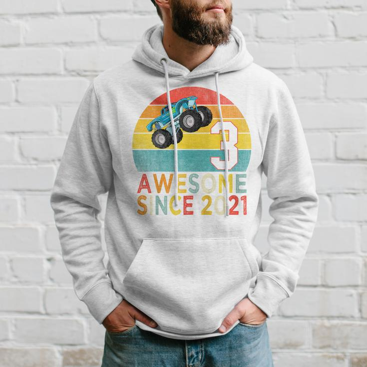 Youth 3Rd Birthday Monster Truck Lover 3 Years Old Vintage Retro Hoodie Gifts for Him
