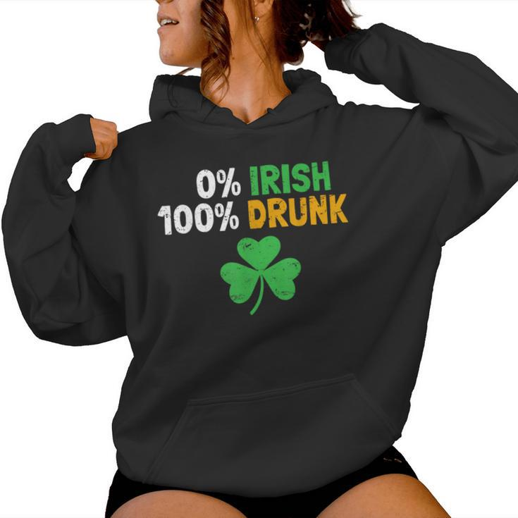 0 Irish 100 Drunk Vintage Saint Patrick Day Drinking Women Hoodie