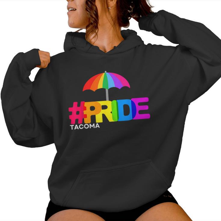 2024 Pnw Gay Pride Event Tacoma Wa Rainbow Flag Lgbtqia Ally Women Hoodie