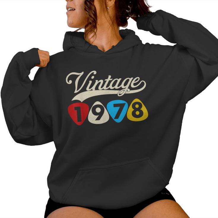 46Th Birthday Guitar Pick Retro Vintage 1978 Women Hoodie