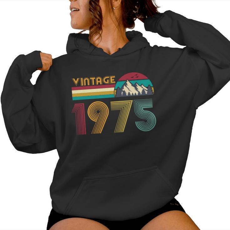 49Th Birthday 49 Years Old Retro Vintage 1975 Women Hoodie