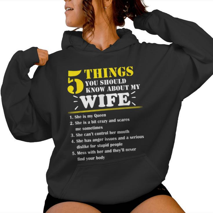 5 Things About My Wife  Husband Women Hoodie