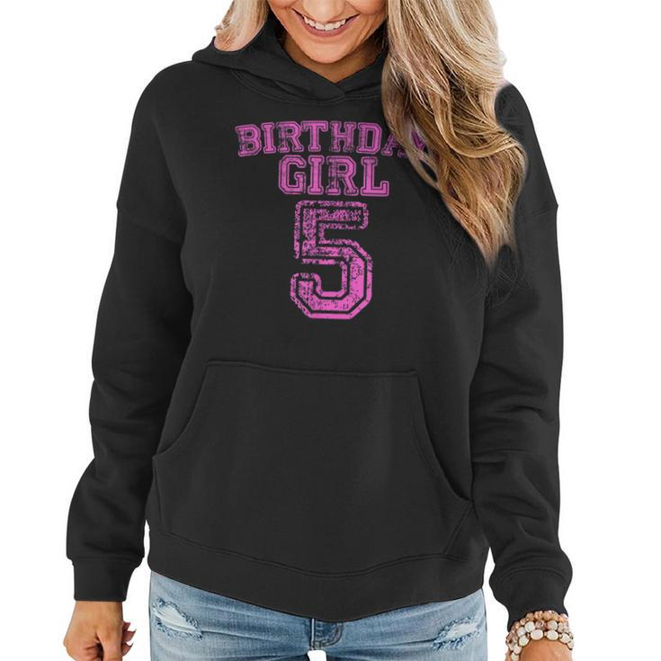 5Th Birthday Sports Jersey T 5 Year Old Girl Party Women Hoodie