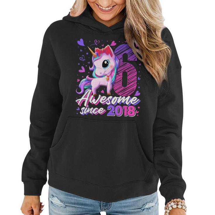 6 Years Old Flossing Unicorn 6Th Birthday Girl Party Women Hoodie
