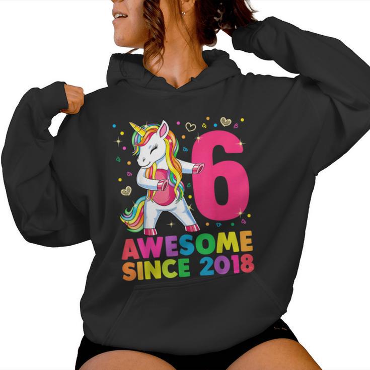 6 Years Old Unicorn Flossing 6Th Birthday Girl Unicorn Party Women Hoodie