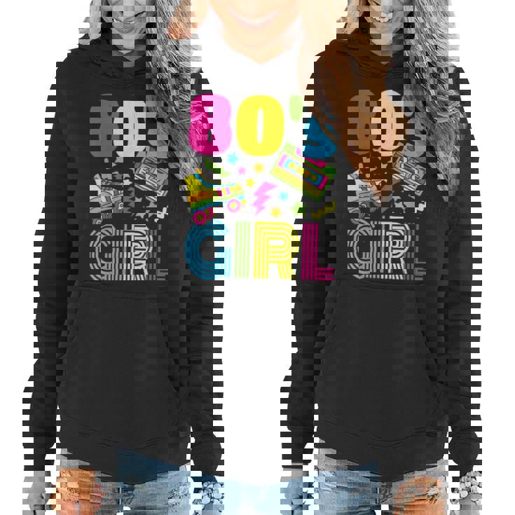 80S Girl 1980S Theme Party 80S Costume Outfit Girls Women Hoodie