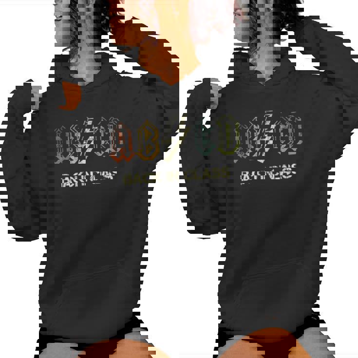Abcd Teacher Back To School Teacher Student Rock Sudadera con capucha para mujer