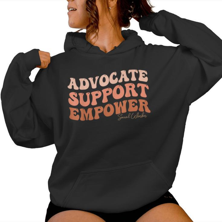Advocate Support Empower Groovy Social Worker Graduation Women Hoodie