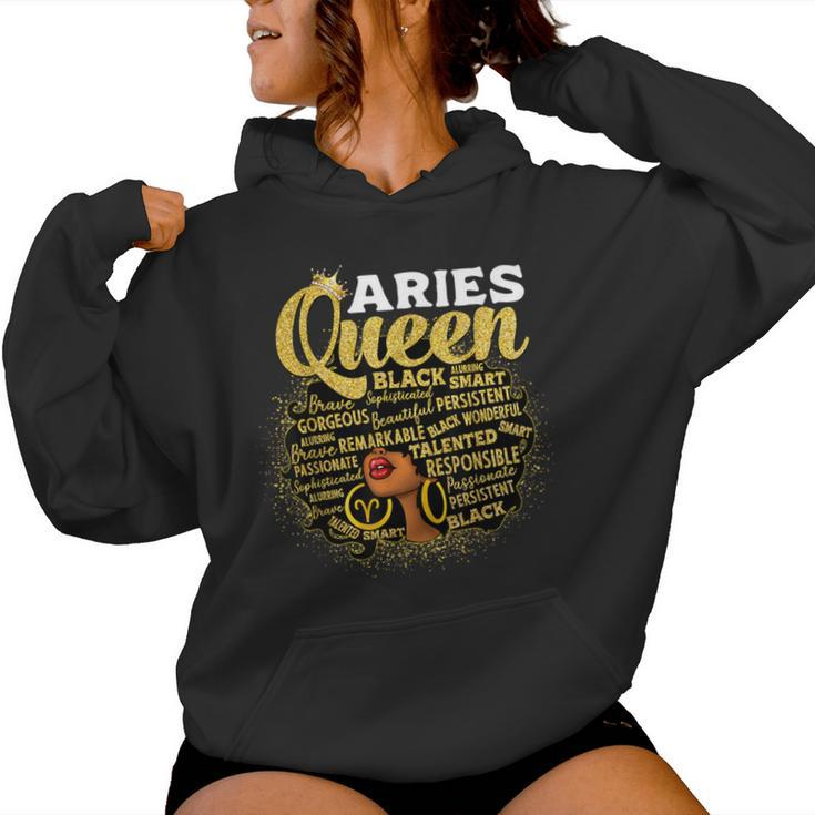 African American Zodiac Birthday Aries Queen Women Hoodie