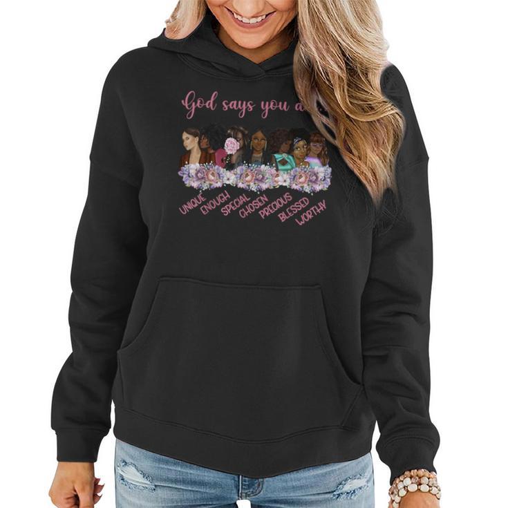 Afro American God Says You Are Positive Affirmations Women Hoodie