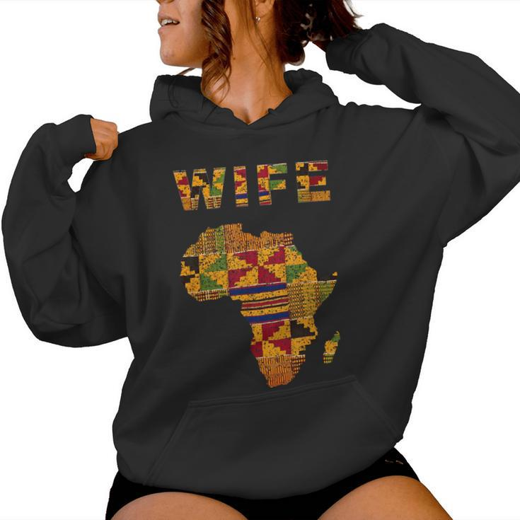 Afro Black Wife African Ghana Kente Cloth Couple Matching Women Hoodie