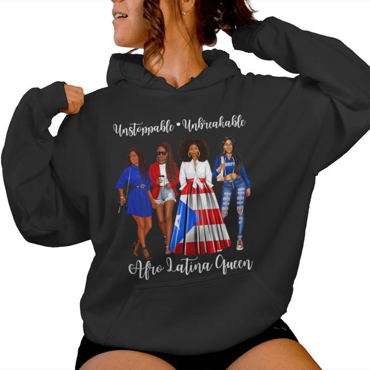 Afro Puerto Rican Pride American Puerto Rico Latina Women Hoodie