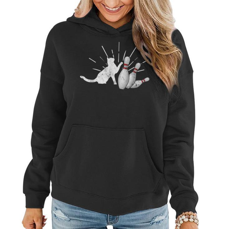 Alley Cat Tipping Pins Bowling Women Hoodie