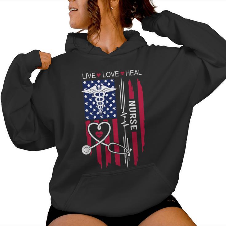 American Flag Nurse Day Week Nurse Nurse's Day Women Hoodie