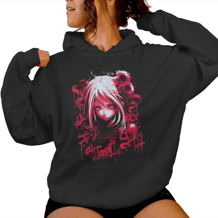 Anime Goth Girl Japanese Aesthetic Grunge Horror Women Hoodie