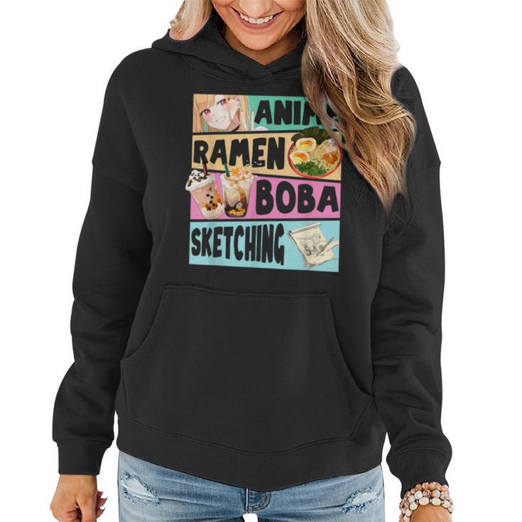 Anime Ramen Boba Sketching Kawaii Anime Girls Ns Women Hoodie