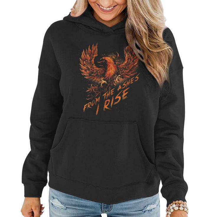 From The Ashes I Rise Motivational Phoenix Women Hoodie