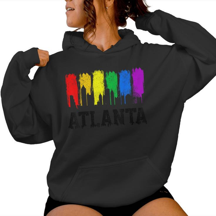 Atlanta Skyline Rainbow Atl Lgbtq Gay Pride Month Women Hoodie