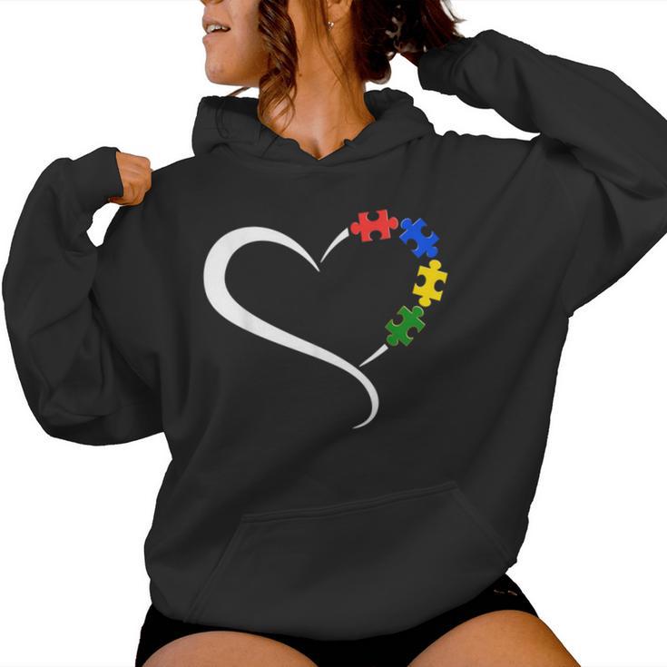 Autism Heart Awareness Heart Mens Sudadera con capucha para mujer