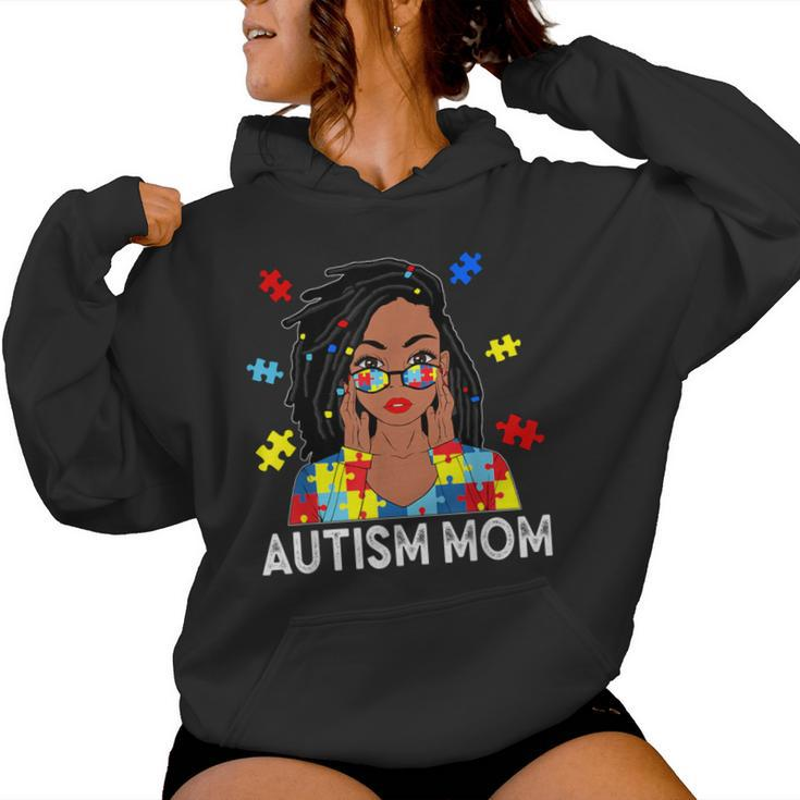 Autism Mom African American Loc'd Autism Awareness Women Hoodie