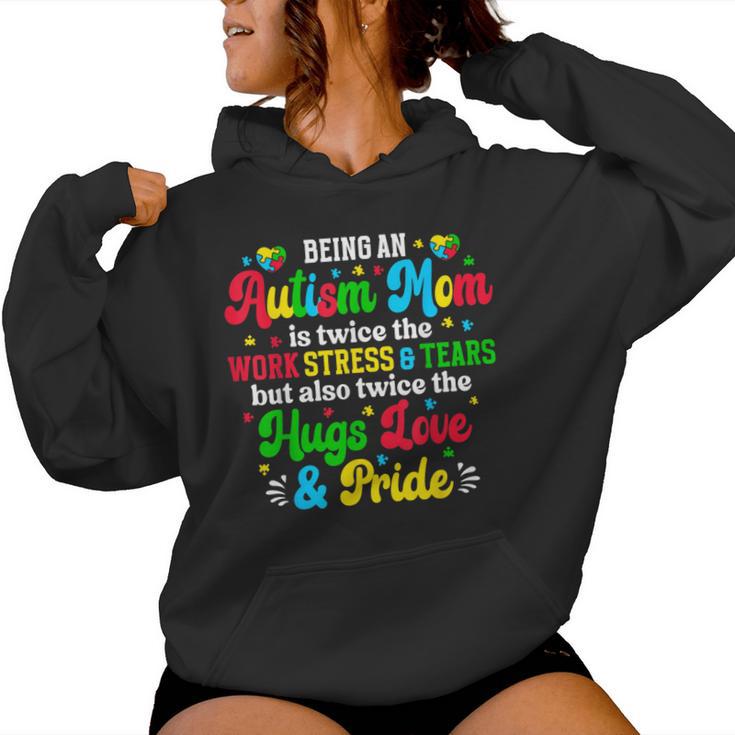 Being Autism Mom Autism Awareness Mama Of Autistic Boy Girl Women Hoodie