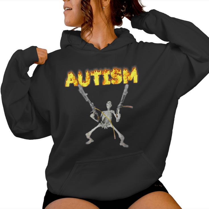 Autism Skeleton Meme Hombres Es Niños Sudadera con capucha para mujer