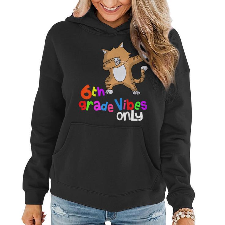 Back To School 6Th Grade Dabbing Cat 1St Day Women Hoodie