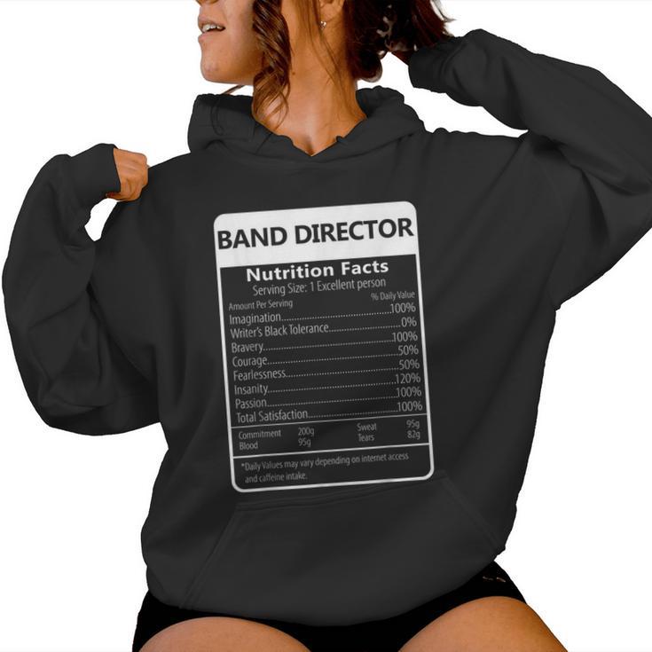 Band Director Nutrition Facts Sarcastic Graphic Women Hoodie