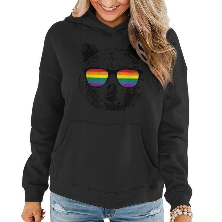 Bear Gay Distressed Rainbow Sunglasses Women Hoodie