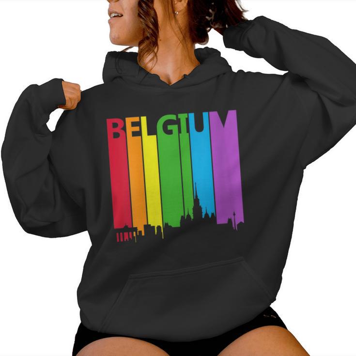 Belgium Skyline Lgbt Pride Women Hoodie