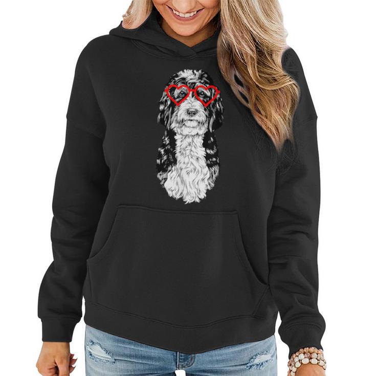 Bernedoodle Valentines Day Doodle Dog Mom Dog Lover Women Hoodie