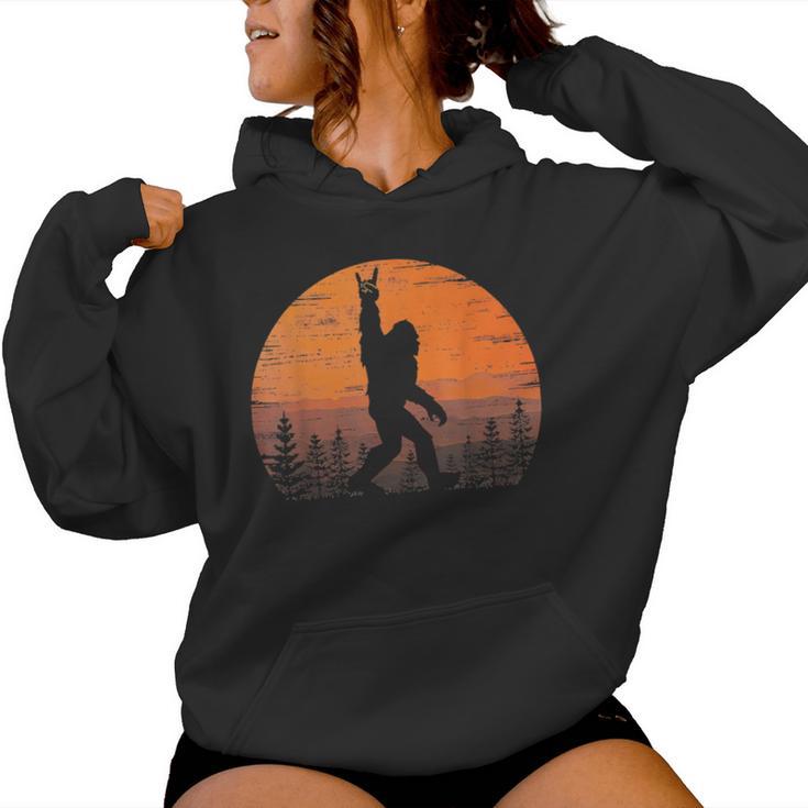 Bigfoot Moon Graphic Night Forest Cool Sasquatch Women Women Hoodie