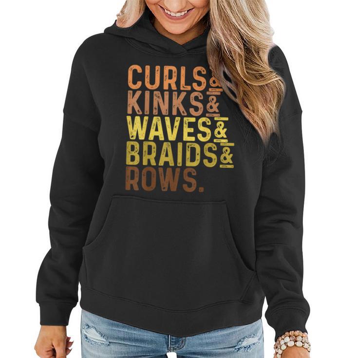 Black History Month Women's Curls Kinks Waves Braids Rows Women Hoodie