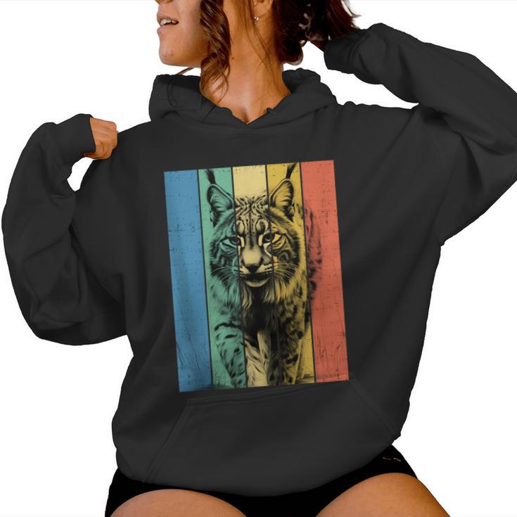 Bobcat Portrait Vintage Style Mom Dad Women Hoodie